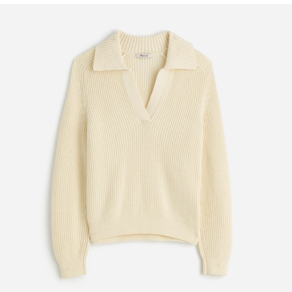 Madewell Shaker-Stitch Johnny Collar Sweater